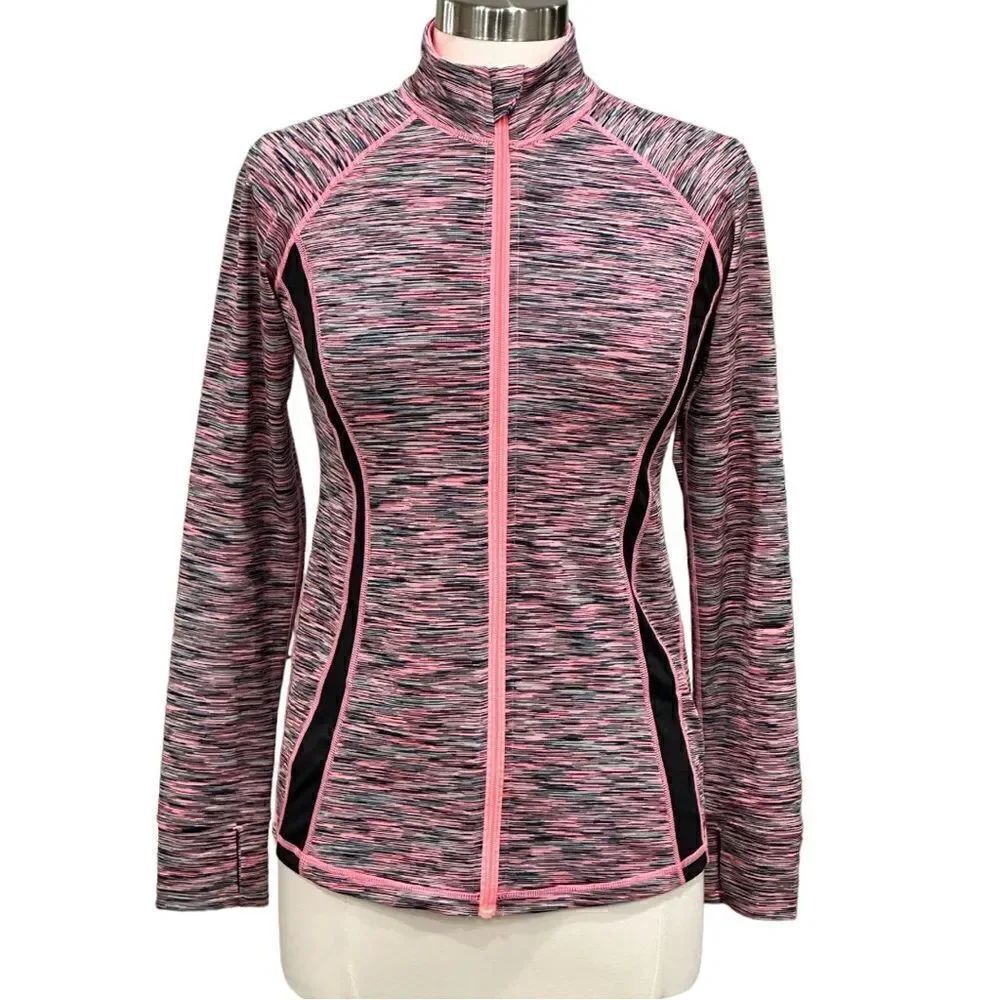 Ideology Women’s Active Space Dye Jacket in the Size Small in Neon Orange Combo